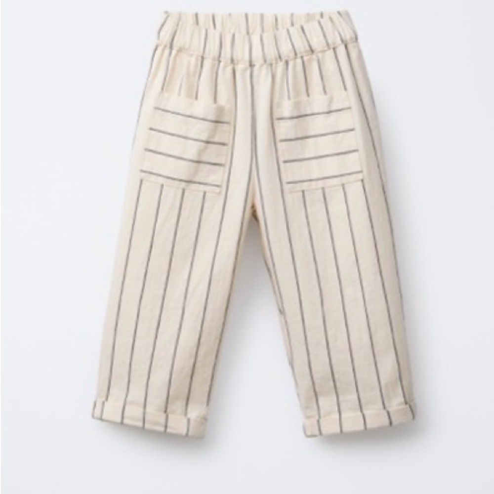Zara Kids 2T STRIPED BAGGY PANTS
ECRU / BLACK